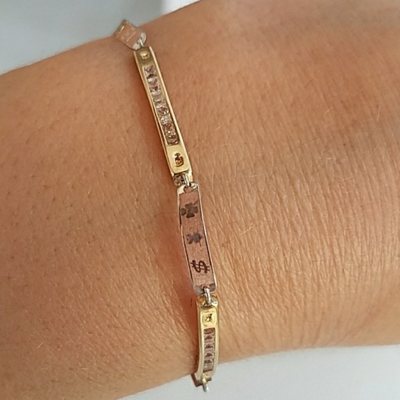 10k Yellow Gold Good Luck Bracelet 7 inches - Picture 1 of 5